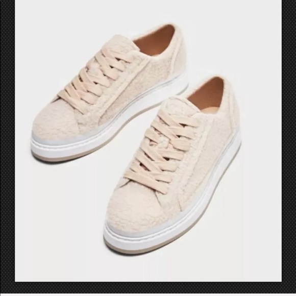 cream platform sneakers